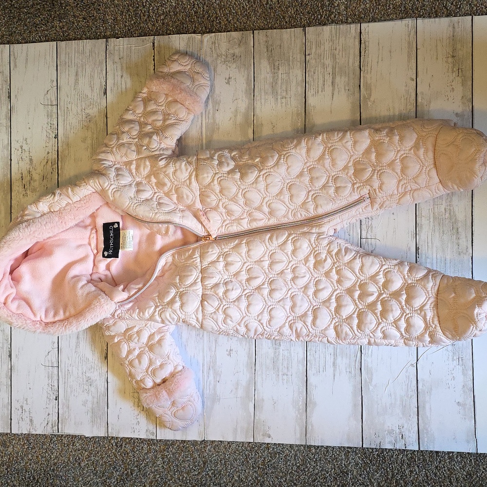 Rothschild Soft Pink Heart Quilted Footie